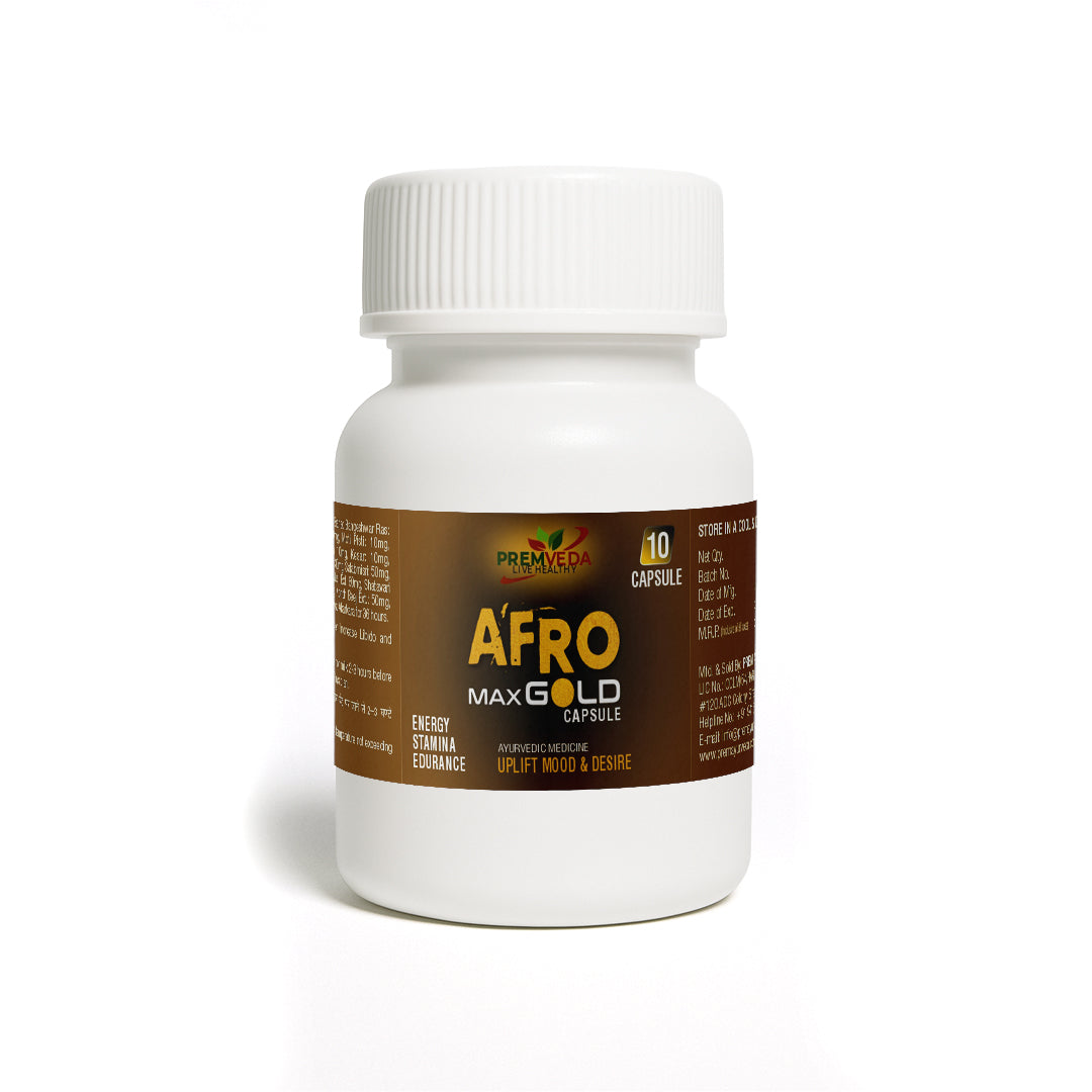 Afro Max Gold Capsules – Ayurvedic Instant Libido Booster  for Men