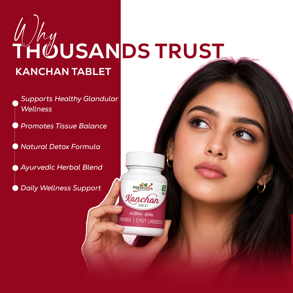 Kanchan Tablet – Ayurvedic Support for Fibroid, Cyst & Internal Swelling Relief