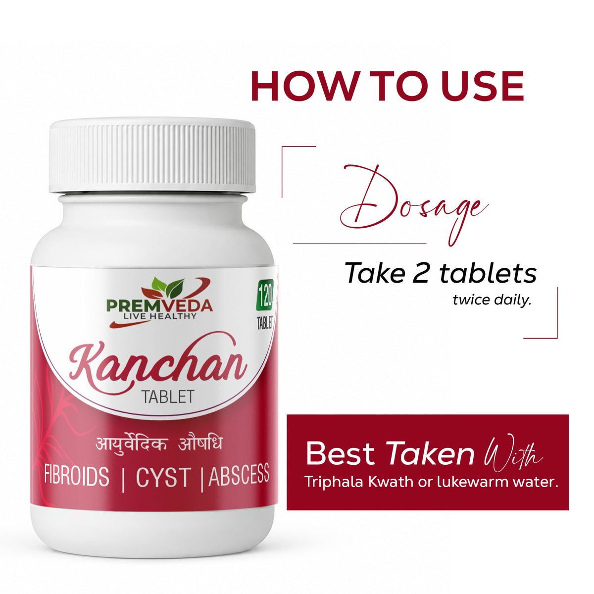 Kanchan Tablet – Ayurvedic Support for Fibroid, Cyst & Internal Swelling Relief