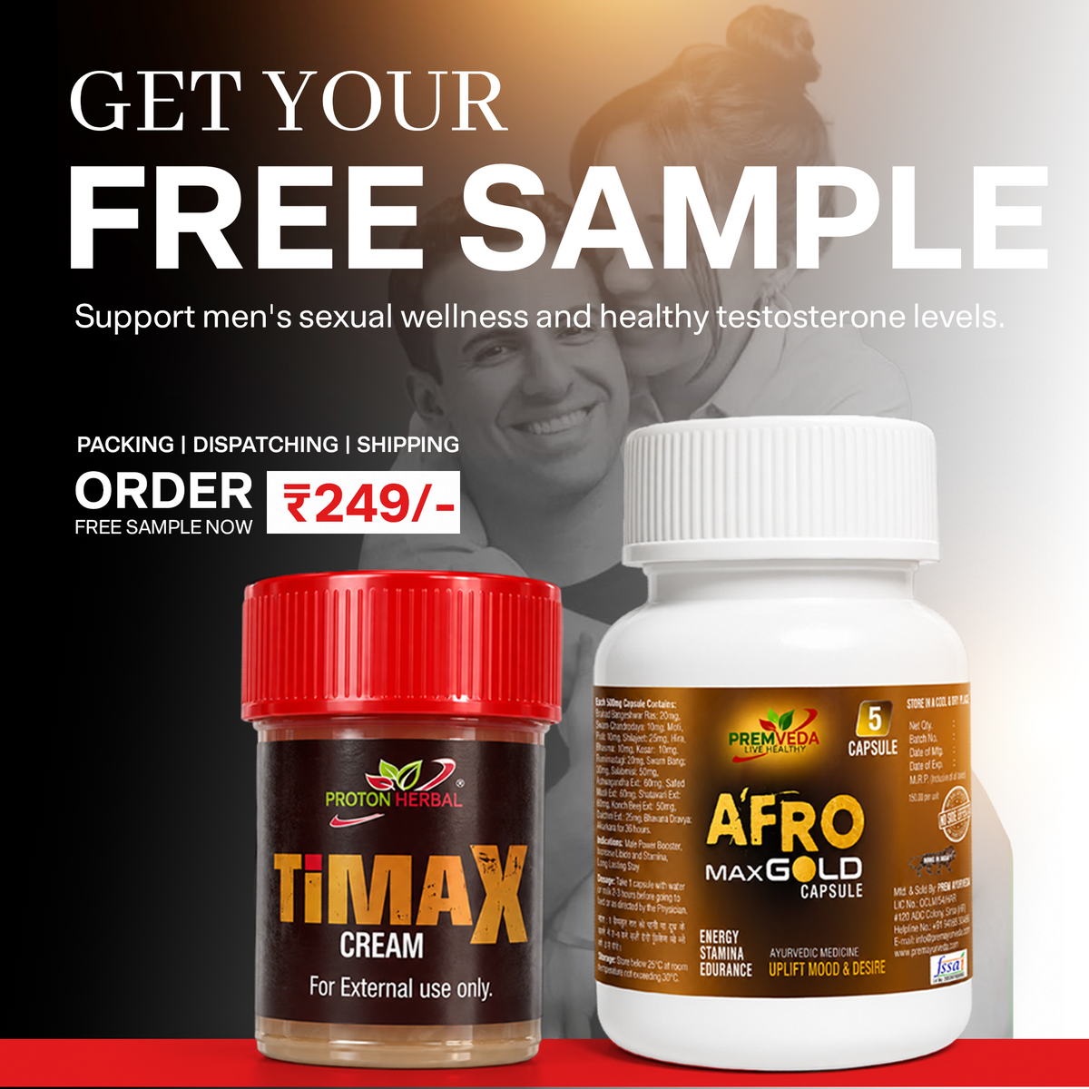 Free Sample Combo | TiMAX Cream + Afro MaxGold Capsules